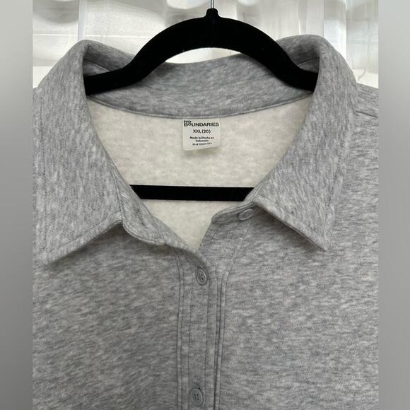 NWOT No Boundaries women’s button down grey fleece shacket/shirt - Picture 4 of 11